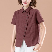 SAMARA 중국풍 린넨 블라우스 셔츠 여성 여름의류 빅사이즈19 NFN19 591470681167