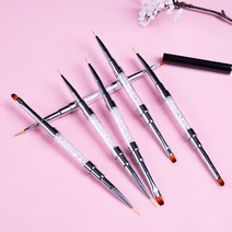 네일 듀얼브러쉬 세필브러쉬 라인브러쉬 플랫 오발, 플랫+라이너