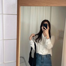 브링미 에리카 금장버튼 모던 클래식 긴팔 시폰v칼라넥 블라우스(5c)