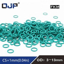 10 개/몫 고무 링 녹색 FKM O 씰 CS1mm 두께 OD3/4/5/6/7/7.5/8/9/10/11/12/13mm O-링 개스킷 와셔, 11x9x1mm, 30pieces