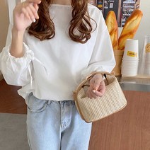 휴가철 피서지 여행 패션 미니 라탄백 밀짚 크로스백 토트백 여자 대학생코디 가방 여름