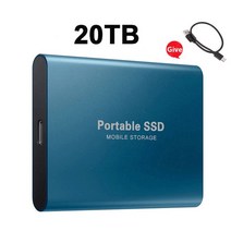 SSD 외장하드 1TB 2TB 4TB 고속 하드 디스크 USB31 8TB 외장 모바일 플래시 드라이브 휴대용 c형 인터페이스 대용량 저장 장치 결정 XMSJ, 20TB Blue
