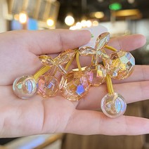 테이프공 만들기탄성 헤어 밴드 투명 아크릴 체리 볼 타이 2 개/묶음 소녀 껌 러블리 키즈 포니 테일 홀, 02 2