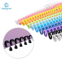 똑딱이 컬러 제본링 클릭링 10개 와이어링 루즈링 플라스틱 바인더링 교재 문제집 참고서 셀프 제본, 베이비 핑크 x 10개