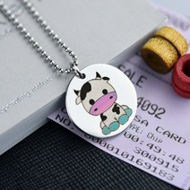 아기소 컬러각인 미아방지목걸이, 2번, 35cm