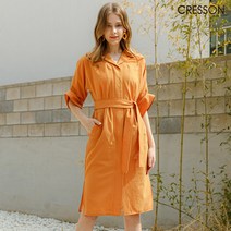 [크레송] 시어서커 원피스 1종 (네이비 다크그린 오렌지)