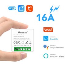 전기타이머 16A Tuya Wifi 스마트 스위치 지원 양방향 제어 타이머 무선 홈 오토메이션 라이프 알렉사 구글과 함께 작동, [01] White, 01 White