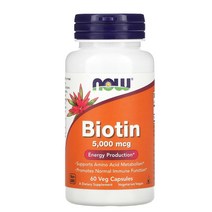나우푸드 비오틴 5000mcg 60정 바이오틴 비타민 B7 비타민 B8 비타민H 조효소R