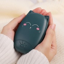 알파카 충전식 손난로 핫팩 휴대용 전자핫팩 충전용 보조배터리, 그린캣 [2000밀리암페어]