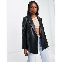 Pull&Bear 블랙 인조 가죽 블레이저