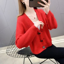 여성긴팔가디건 스윗 숏 스웨터 니트 코트 초 가을 핫한 작은 키 핏아우터 3883263766