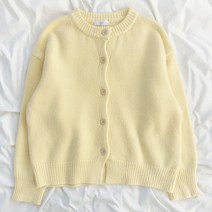 스프링 우먼 라운드 뮤즈 나그랑 가디건 러빈데어, 연노랑
