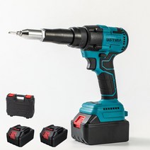 우스틴스 전기 리벳 건 완전 자동 충전 풀 네일 건 공압 코어 블라인드 리벳 기계, 배터리 팩 2개