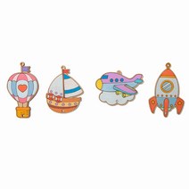 바오바론 튜브벨 풍경 만들기 팬시 우드 아트 장식 소품 가을 전통 크리스마스 리스 트리 DIY 투명스티커 증정, (우주선+사은품제공)