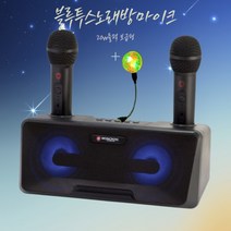엘비엔 블루투스 노래방마이크 듀엣 노래방 세트 KC1010 미러볼포함, KC1010노래방 미러볼블랙, BZ-K1010C