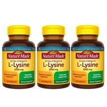 네이처메이드 Nature Made Extra Strength L-Lysine 1000 mg 엘라이신 60정 3개, 1개, 1