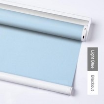 무타공블라인드 전동 블라인드 일광 및 암막 전기 충전식 관형 모터 스마트 가정사무실 용, Blackout Light Blue+Contact us