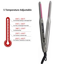 미용실고데기 뽕고데기 자동고데기 좁은 머리 직선 기 접이식 세라믹 미니 플레이트 플랫 아이언 LED 디, 02 EU