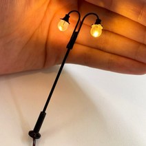3 개 호 스케일 모델 철도 가로등 기둥 LED 공원 등불 3v 클래식 거위 목 플랫폼 램프 포스트 레이아웃 278774, Cold White