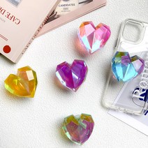 1+1 러블리 하트 그립톡 에폭시 스마트톡 아크릴 레진 입체, 실버