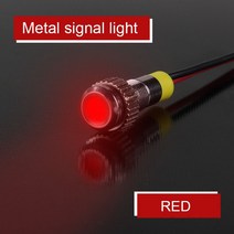 금속 LED 경고 표시등 1 개 6mm 8mm 10mm 12mm 방수 IP67 신호 램프 파일럿 와이어 스위치 3V 5V 12V 220V 빨간색 파란색, 03 LED Red _ 04 24V | 02 12mm