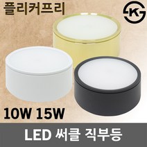 플리커프리 KS LED 원형 직부등 주방등 식탁등 거실등 써클직부등 실내 거실조명 셀프 인테리어조명 디자인조명 포인트 방등 가정용 화이트 블랙 골드 현관등 북유럽감성 벽등, 02. LED 써클직부등 15W 골드 주광색