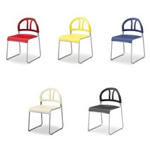 인체공학디자인 스틸프레임 상담실의자 공부책상 랩실 (3일이내 배송일정 전화안내), 레드