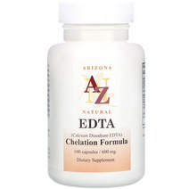 Arizona Natural 아리조나 내추럴 이디티에이 EDTA Calcium Disodium 600mg 100캡슐