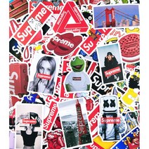 슈프림스티커 C형 세트 힙한 supreme 노트북 아이패드 핸드폰 캐리어 냉장고 꾸미기, C형/100장(1세트)