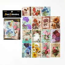 다꾸랩핑지 랜덤박스 빈티지 스티커북 엔틱 스티커 캘린더 팩 레터링, 바로크 가든
