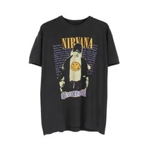 락밴드 티셔츠 NIRVANA 커트 코베인 스마일 뮤지션 밴드티 블랙