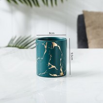 북유럽 세라믹 철 아트 대리석 꽃병 패턴 로즈 골드 그린 테이블 식물 냄비 홈 오피스 다육이 화분, 41 Green-04 L
