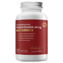 OnedayCore 폴리코사놀 40mg 120캡슐 100% 쿠바산 사탕수수 캐나다생산, 120정, 1개
