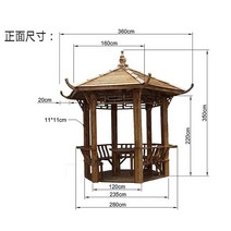 야외 원두막 스틸 펜션 정원 정자 그늘막 튼튼한 육각 팔각 테라스, 1008위안/제곱미터