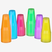 Exquisite Blacklight 파티 글로우 컵 - 120팩 56.7g(2온스) 다양한 색상 파티용 일회용 생일 블랙라이트 반응성 식품 안전 네온 430195, 16 Ounce, 240