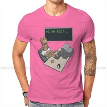 코딩로봇 프로그래머 컴퓨터 코드 I am Root T 셔츠 클래식 그래픽 Tshirt 대형 o-넥 반팔, 19 자홍색_05 XXL