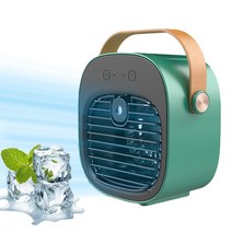 Holotap 휴대용 미니 냉풍기 USB충전 탁상용 가습 냉풍기 서큘레이터형 선풍기, 녹색