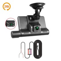 룸미러블랙박스 후방 카메라 자동차 대시 캠 DVR 4인치 풀 HD 1296P 드라이브 비디오 레코더 등록기 보, 24H No rear camera_32G