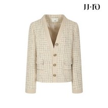 JJ지고트 JJ.ro 노 칼라 배색 텍스쳐 재킷 GM3M0JKW5