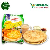 DAWN BREAD Plain Frozen Paratha (Bread) 20pcs 1600g 플레인 파라타 (커리빵)