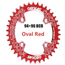 deckas 94+96 bcd 자전거 체인휠 라운드타원형 32t 34t 36t 38t mtb 자전거 체인링 마운틴 크라운 m4000 m4050 gx nx x1 크랭크, 9496bcd 타원형 레드, 36톤