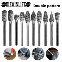 드러멜 드라멜 찌선반 18quot shank tungsten carbide burs 금속 밀링 커터용 드릴 비트 카바이드 전기 회전 도구 dremel 목공 액세서리, 1 개 모양, 1개