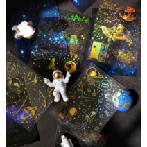 홀로그램 우주스티커 다꾸세트 NASA 별 비행기 지구 인스 노트북 아이패드 다이어리꾸미기, 02.우주판타지