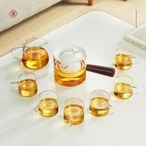 내열유리 550ml 차다기 화사 다도세트, 550ml 티팟 + 숙우 + 찻잔 6P