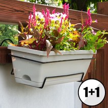 STARRY 베란다화분걸이 다기능 야외 플라스틱화분 거치대 2p, 그레이 흰색