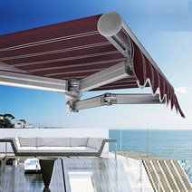 테라스 베란다 어닝 3X2.5m 차양막 접이식 천막 카페 햇빛가리개 그늘막 차광막, 단품, 단품