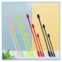베이킹주걱 실리콘 알뜰 볶음 3 개대 더블 헤드 유연한 스크레이퍼 재 뷰티 주방 주걱 메이크업 브러쉬 마스크 도구, blue-L