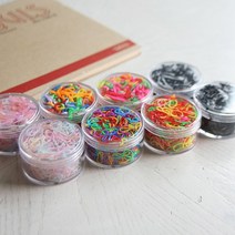 러브수아벨 NEW 컬러밴드링 케이스포함 2size 헤어고무줄 유아 유아동 여아 아기 머리고무줄 고무줄 헤어끈 헤어링