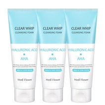 메디플라워 클리어 휩 클렌징 폼 히알루론산 120ml 1+1+1, 3개