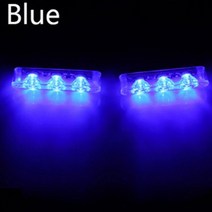 3 Led 플래셔 스트로보 스코프 스트로브 라이트 경찰 조명 빨간색 파란색 자동 플래시 주차 신호 램프 경고등 1 쌍, BIUE